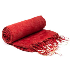 Meditation Pashmina Sjal eller tæppe - Rød