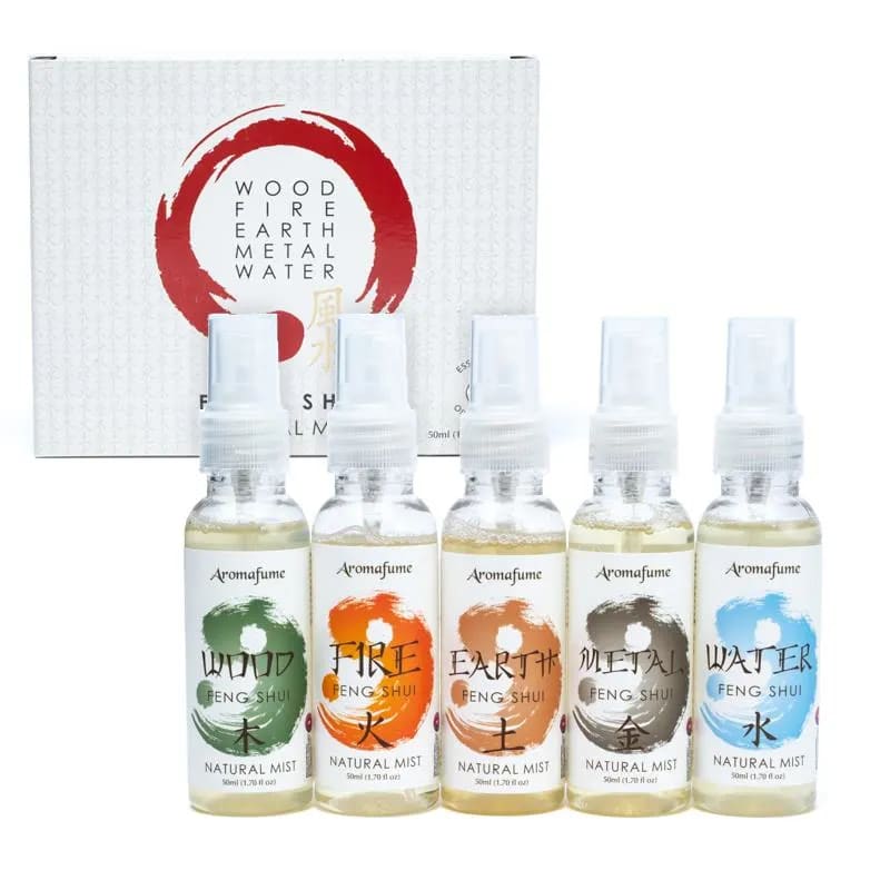Feng Shui luftfrisker spraysæt med 5 Aromafume