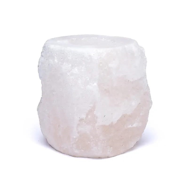Krystal salt fyrfadsstage - Hvid