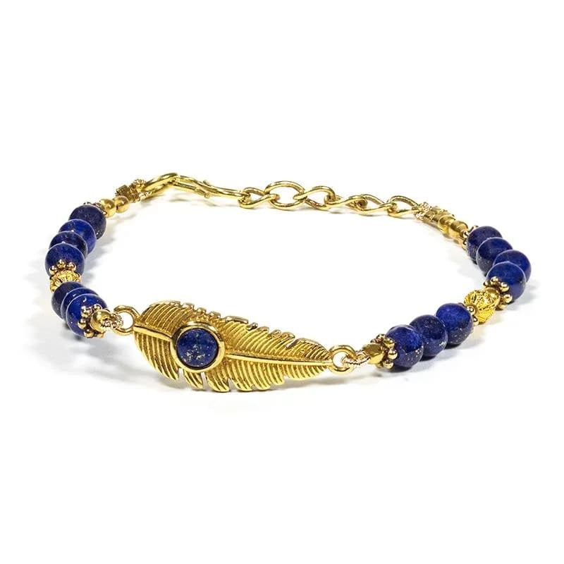 Armbånd - Lapis Lazuli med fjer