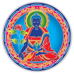 Solsegl mærkat - Medicin Buddha mandala