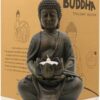 siddende buddha med lotus lys