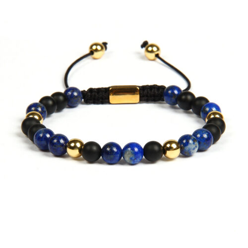 lapis lazuli med onyx sten armbånd