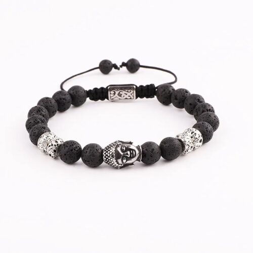 Armbånd - Lavasten og Buddha
