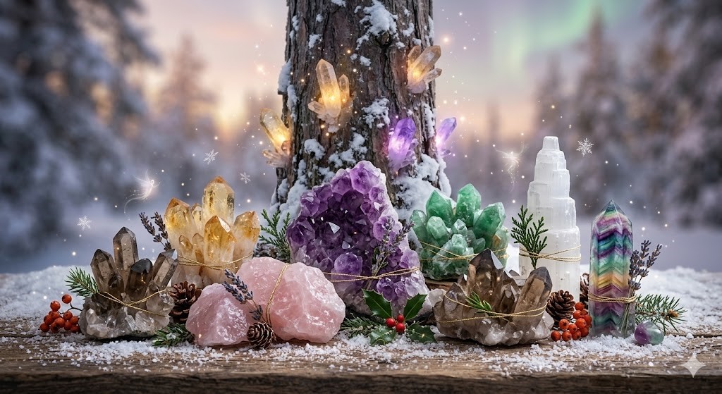 gaver med krystaller