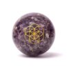 Orgonite kugle med ametyst & Livets Frø | 7 cm