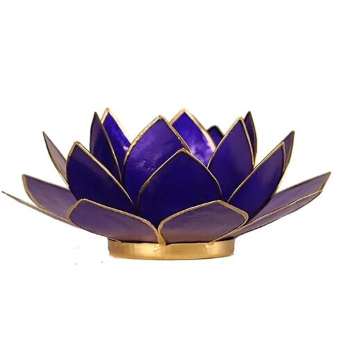Indigo lotus lysestage i Capiz-skal – chakra