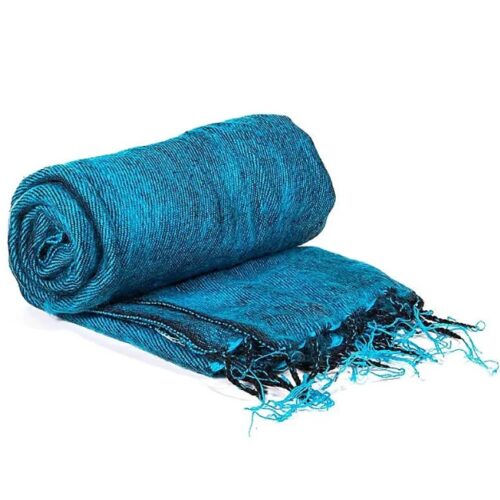 Meditation Pashmina Sjal eller tæppe - Blå